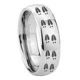 10mm Deer Tracks Mirror Dome Tungsten Carbide Mens Engagement Ring