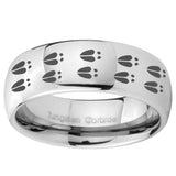 10mm Deer Tracks Mirror Dome Tungsten Carbide Mens Engagement Ring