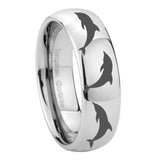 10mm Dolphins Mirror Dome Tungsten Carbide Men's Promise Rings