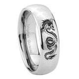 10mm Dragon Mirror Dome Tungsten Carbide Mens Anniversary Ring