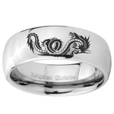 10mm Dragon Mirror Dome Tungsten Carbide Mens Anniversary Ring