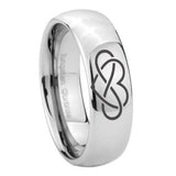 8mm Infinity Love Mirror Dome Tungsten Carbide Mens Promise Ring