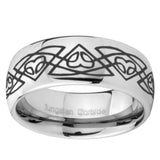 8mm Celtic Braided Mirror Dome Tungsten Carbide Engagement Ring