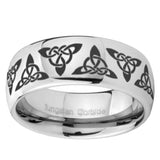 8mm Celtic Knot Mirror Dome Tungsten Carbide Engagement Ring