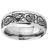 10mm Celtic Knot Dragon Mirror Dome Tungsten Carbide Wedding Bands Ring