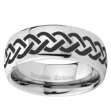 8mm Laser Celtic Knot Mirror Dome Tungsten Carbide Engagement Ring