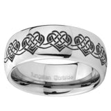 10mm Celtic Knot Heart Mirror Dome Tungsten Carbide Men's Promise Rings