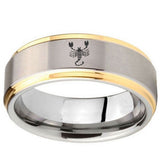 10mm Scorpio Zodiac Horoscope Step Edges Gold 2 Tone Tungsten Personalized Ring