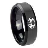 10mm Mario Mushroom Beveled Edges Black Tungsten Carbide Engagement Ring