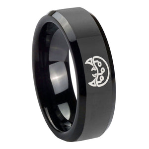 10mm Metroid Beveled Edges Black Tungsten Carbide Custom Ring for Men