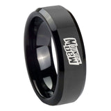 10mm Mountain Dew Beveled Edges Black Tungsten Carbide Mens Promise Ring