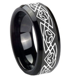 10mm Celtic Braided Beveled Edges Black Tungsten Carbide Men's Wedding Band