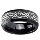 10mm Celtic Braided Beveled Edges Black Tungsten Carbide Men's Wedding Band