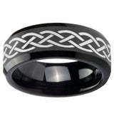 10mm Celtic Knot Beveled Edges Black Tungsten Carbide Men's Wedding Band