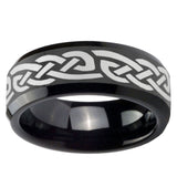 10mm Celtic Knot Infinity Love Beveled Edges Black Tungsten Carbide Men's Wedding Band