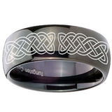 10mm Celtic Knot Dome Black Tungsten Carbide Anniversary Ring