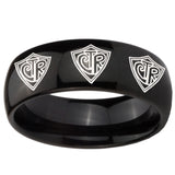 10mm Multiple CTR Dome Black Tungsten Carbide Anniversary Ring