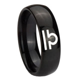 10mm Libra Horoscope Dome Black Tungsten Carbide Engraved Ring