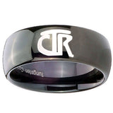 10mm CTR Dome Black Tungsten Carbide Mens Ring Personalized