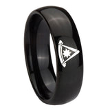 10mm Pester Master Masonic Dome Black Tungsten Carbide Wedding Band Mens