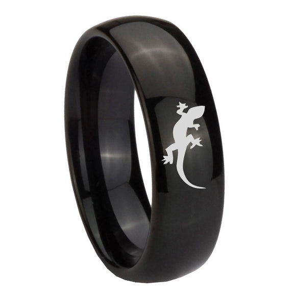 10mm Lizard Dome Black Tungsten Carbide Wedding Band Ring