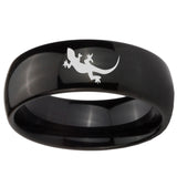 10mm Lizard Dome Black Tungsten Carbide Wedding Band Ring