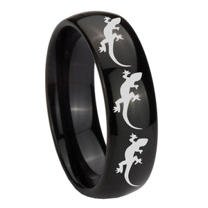 10mm Multiple Lizard Dome Black Tungsten Carbide Custom Ring for Men