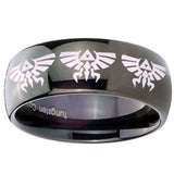 10mm Multiple Zelda Skyward Sword Dome Black Tungsten Mens Engagement Ring