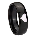 10mm Heart Dome Black Tungsten Carbide Men's Wedding Band