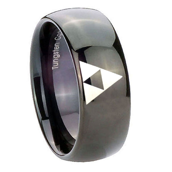 10mm Zelda Triforce Dome Black Tungsten Carbide Men's Engagement Band