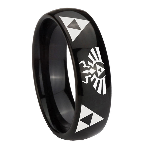 10mm Legend of Zelda Dome Black Tungsten Carbide Anniversary Ring