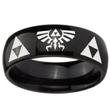 10mm Legend of Zelda Dome Black Tungsten Carbide Anniversary Ring