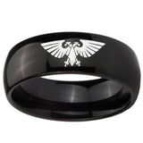 10mm Aquila Dome Black Tungsten Carbide Wedding Band Ring
