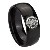 10mm U.S. Army Dome Black Tungsten Carbide Mens Anniversary Ring