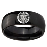 10mm U.S. Army Dome Black Tungsten Carbide Mens Anniversary Ring