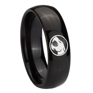 10mm Thundercat Dome Black Tungsten Carbide Mens Engagement Ring