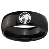 10mm Thundercat Dome Black Tungsten Carbide Mens Engagement Ring