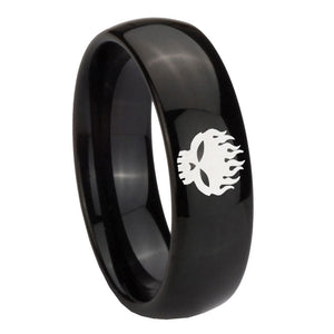 10mm Offspring Dome Black Tungsten Carbide Anniversary Ring