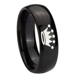 10mm Crown Dome Black Tungsten Carbide Men's Wedding Band