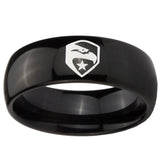 10mm GI Joe Eagle Dome Black Tungsten Carbide Wedding Bands Ring