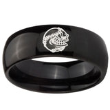 10mm Angry Baseball Dome Black Tungsten Carbide Promise Ring