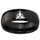 10mm Klingon Dome Black Tungsten Carbide Men's Engagement Band