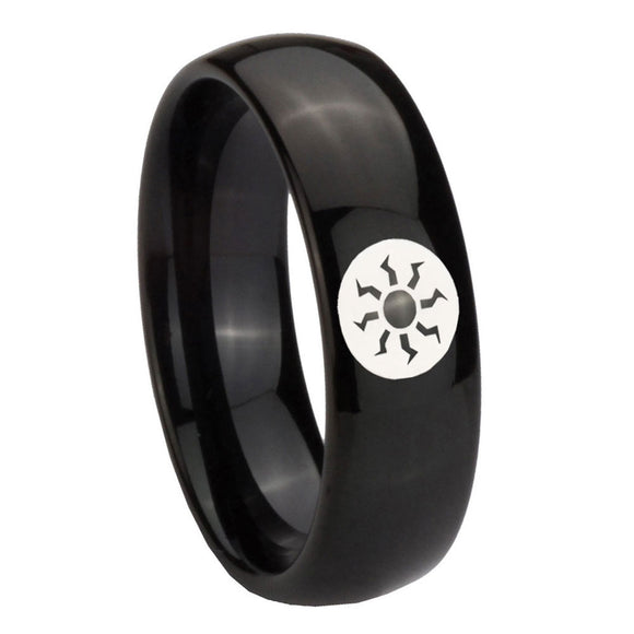 10mm Magic The Gathering Dome Black Tungsten Carbide Men's Band Ring