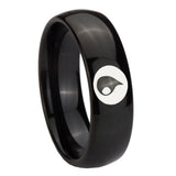 10mm Magic Gathering Dome Black Tungsten Carbide Men's Engagement Band