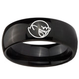 10mm Mario Boo Ghost Dome Black Tungsten Carbide Mens Engagement Ring