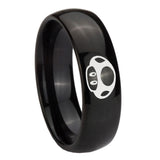 10mm Mario Mushroom Dome Black Tungsten Carbide Rings for Men