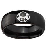 10mm Mario Mushroom Dome Black Tungsten Carbide Rings for Men