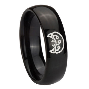 10mm Metroid Dome Black Tungsten Carbide Wedding Band Mens