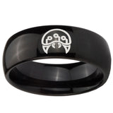 10mm Metroid Dome Black Tungsten Carbide Wedding Band Mens