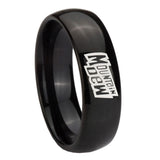 10mm Mountain Dew Dome Black Tungsten Carbide Wedding Engraving Ring